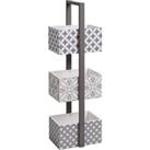 Geo Tile 3 Tier Caddy Grey and White
