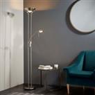 Vogue Rome Father And Child Floor Lamp Satin Nickel Sliver