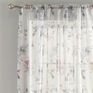 Heavenly Hummingbird Dove Grey Slot Top Single Voile Panel White, Grey and Pink