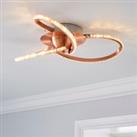 Oria 3 Light Integrated LED Jewel Rose Gold Ceiling Fitting Rose Gold