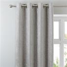 Chenille Silver Eyelet Curtains grey