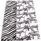 Set of 2 Madagascar Zebra Tea Towels Black and White