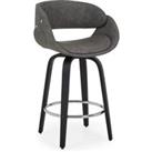 Torcello Bar Height Stool, Faux Leather Grey
