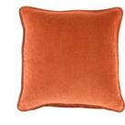 Clara Cotton Velvet Square Cushion Orange