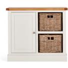 Compton Ivory Small Sideboard with Baskets Cream and Brown