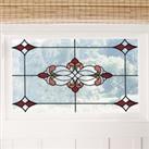 Red Vineyard Static Stained Glass Decal Red/Pink/Green