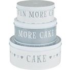 Dunelm Set of 3 Life Is Cake Tins Grey and White