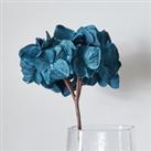 Diamonmd Velvet Hydrangea Teal 77cm Blue and Brown