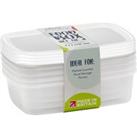 Pack of 4 Food 1L Food Containers Clear