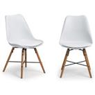 Kari Set of 2 Dining Chairs, Faux Leather White