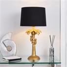 Odisha Monkey on Palm Tree Table Lamp Gold