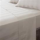 Hotel Cotton 230 Thread Count White Stripe Flat Sheet Brown and White