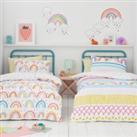 Elements Rainbow Geometric 100% Cotton Duvet Cover and Pillowcase Twin Pack Set pink