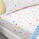 Elements Rainbow Geometric 100% Cotton Fitted Sheet White, Blue and Pink
