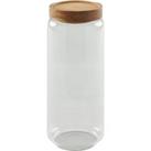 Dunelm 970ml Glass Jar with Acacia Lid Clear and Brown
