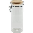 Dunelm 1250ml Glass Jar with Wooden Lid Clear