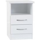 Nevada 2 Drawer Bedside Table White