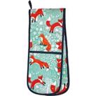 Ulster Weavers Foraging Fox Double Oven Gloves Blue, White and Orange