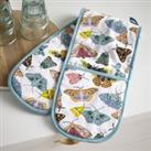 Butterfly House Double Oven Gloves White, Blue and Yellow