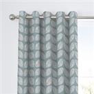 Fusion Delft Duck Egg Eyelet Curtains Blue and White