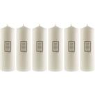 Pack of 6 Essentials White Pillar Candles, 10cm x 30cm White