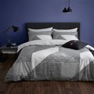 Catherine Lansfield Larsson Geo Grey Duvet Cover and Pillowcase Set Grey/White