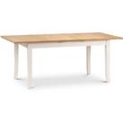 Davenport 6 Seater Rectangular Extendable Dining Table, Off White Cream and Brown