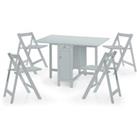 Savoy Rectangular Extendable Dining Table with 4 Chairs Grey