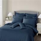 Dorma 300 Thread Count 100% Cotton Sateen Plain V-Shaped Pillowcase Navy