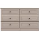 Portia Wide 6 Drawer Chest Brown