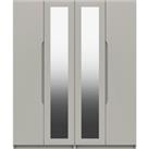 Legato 4 Door Wardrobe, Mirrored Grey