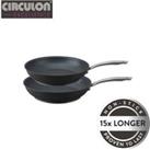 Circulon Excellence Hard Anodised Non-Stick Induction 2 Piece Frying Pan Set Black