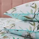 Dorma Nature Garden 100% Cotton Standard Pillowcase Pair Green/White