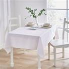 Linen Blend Tablecloth White
