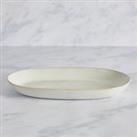 Amalfi Reactive Glaze Oval Platter, White White