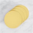 Set of 4 Painted Wooden Round Coasters Yellow