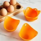 Silicone Egg Poachers x4 Orange
