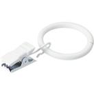 Pack of 12 25mm Curtain Rings with Clips White