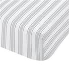 Bianca Check Stripe 100% Cotton Fitted Sheet Grey