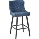 Montreal Counter Height Bar Stool, Faux Leather Navy Blue