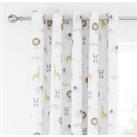 Catherine Lansfield Roarsome Animals Blackout Eyelet Curtains White