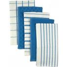 Set of 5 Terry Tea Towels Blue