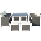 Cannes 8 Seater Grey Cube Set Grey