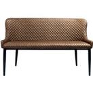 Montreal 3 Seater Dining Bench Seat, Faux Leather Brown