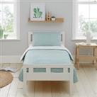 Soft Fern Spotted 100% Jersey Cotton Reversible Cot Bed / Toddler Duvet Cover and Pillowcase Set Blu