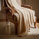 Dunelm White & Brown Silky Soft Faux Fur Recycled Throw 130x180cm White/Brown