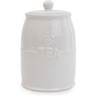 White Hearts Tea Canister White
