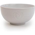 Hearts Stoneware Bowl White