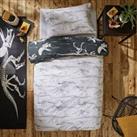Fossil Forager 100% Cotton Duvet Cover and Pillowcase Set White