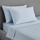 Dorma 300 Thread Count 100% Cotton Sateen Plain Flat Sheet Light Blue